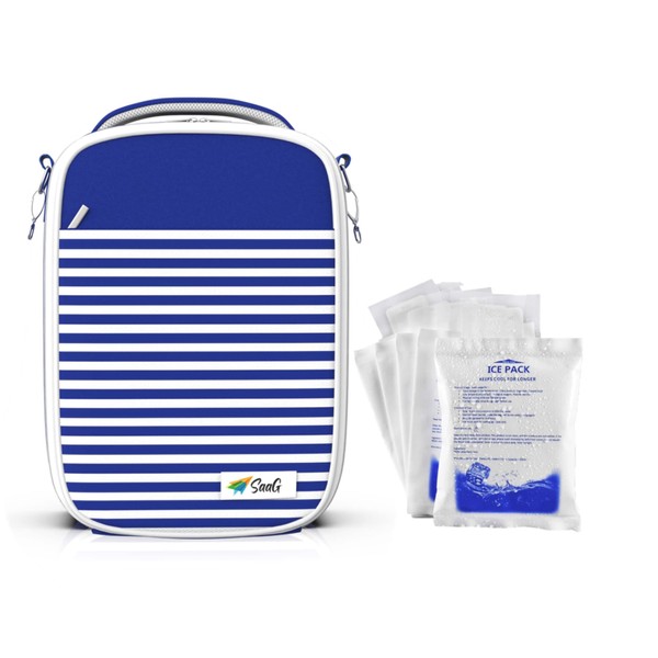 SaaG Breastmilk Cooler Bag, Insulated Baby Bottle Bag with 5 Ice Pack for Large Bottles up to 270ml, Perfect for Daycare Travel Nursing Mom