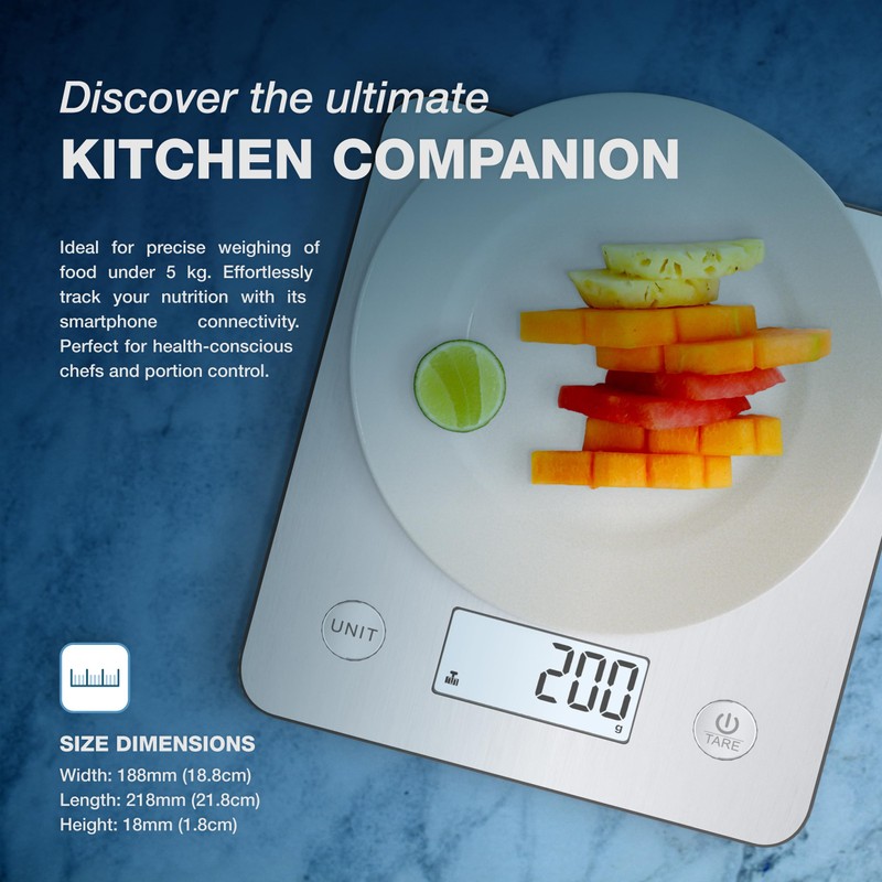 Bisonbody Digital Food Kitchen Scale with Smart App – Large