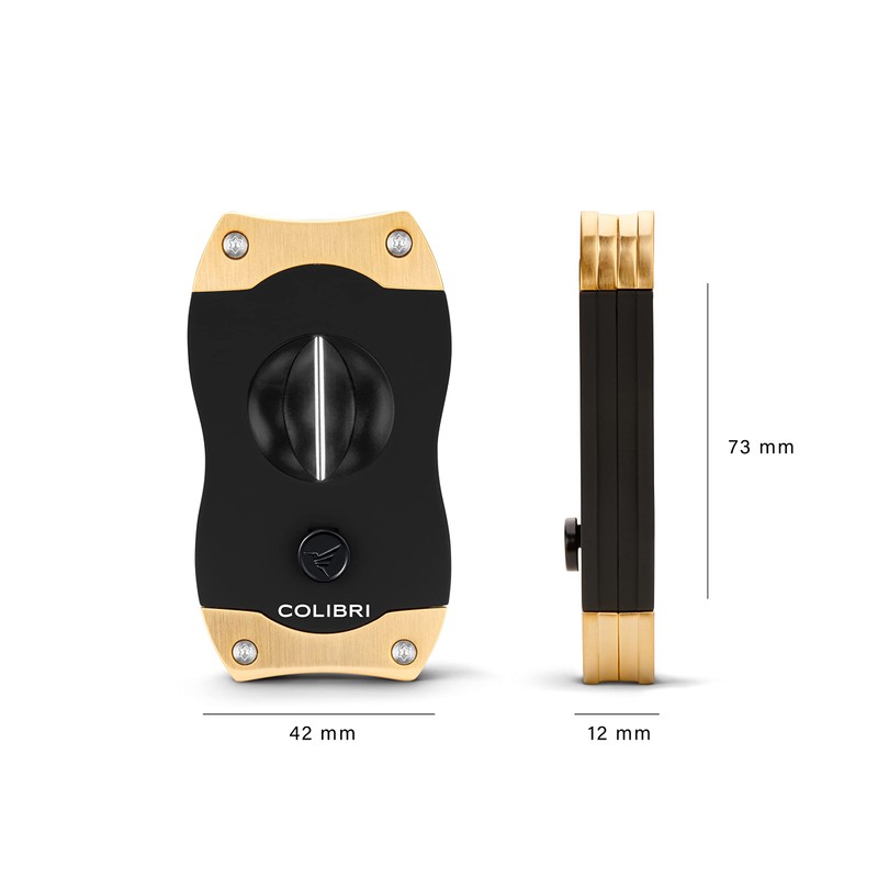 Colibri V-Cut Cigar Cutter | Black with Gold Accents |