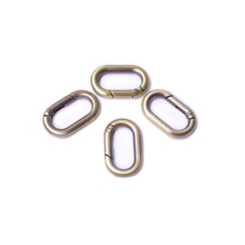 Bobeey 4pcs Carabiner Metal Spring Key Ring,Spring Snap Hooks Clip,Spring Keyring Buckle,Oval ring for bags,purses BBC39(Brushed Brass)