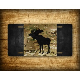SignsAndTagsOnline.com Camo Canadian Flag With Moose Silhouette Camouflage Canada License Plate
