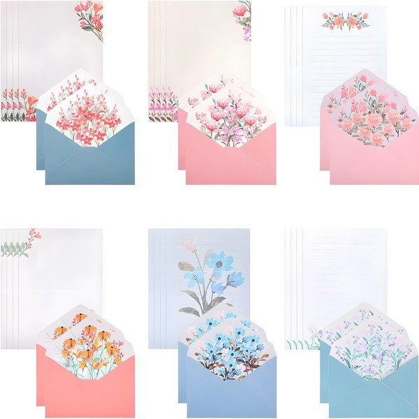 Floral Writing Paper and Envelopes Set - 36PCS Elegant Letter
