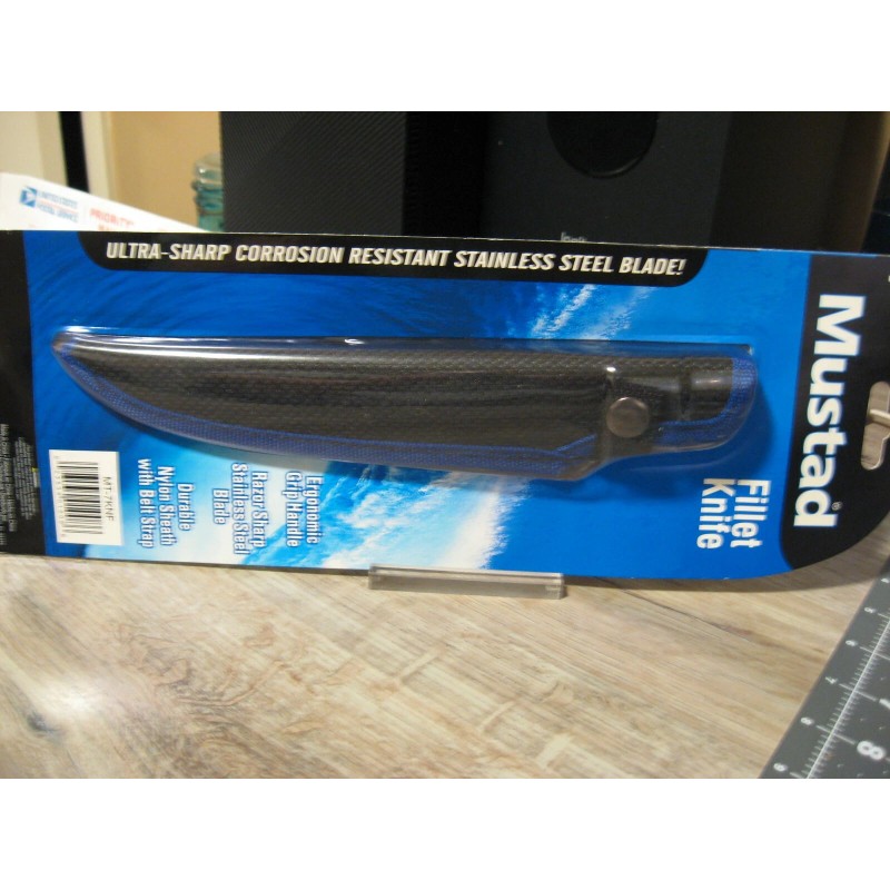 Mustad 7" Fillet Knife Razor Sharp SS Blade Plus Nylon