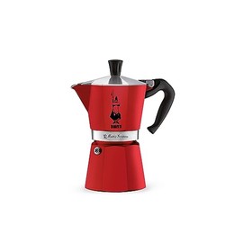 Bialetti - Moka Express: Iconic Stovetop Espresso Maker, Makes Real Italian Coffee, Moka Pot 6 Cups (6 Oz), Aluminium, Red