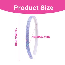 Pack of 4 Glitter Headbands, Colourful Hair Accessories, Headbands, Glitter Rainbow Hair Bands, Glitter Girls Headbands, Sequins Hair Accessories for Children Women