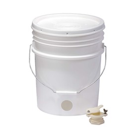 Little Giant® Plastic Honey Bucket | Bucket with Honey Gate | Beekeeping Supplies | Honey Extractor Equipment | Honey Bottling Bucket | Assembled in USA | 5 Gallon