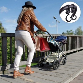 Pram Hooks, LATTCURE Pram Clips Hook Clips Stroller Hooks for Shopping Bag Toy Changing Bag Winter Blanket Pram Accessories (Pack of 6)