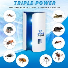 Ultrasonic Pest Repeller Plug in - Electronic Insect Control Defender - Roach Bed Bug Mouse Rodent Mosquito Killer - Indoor Reject Repellent -for Cockroach Ants Mice Fly Rat Bedbug Spider Squirrel
