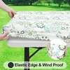Smiry Rectangle Picnic Tablecloth, Waterproof Elastic Fitted Table Covers for