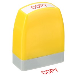 PATIKIL Copy Notice Stamp Self Inking, Red Ink Office Stamps Pre Inked Message Stamp Refillable Business Stamp, Yellow