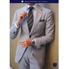 HISDERN A3-02 Formal Necktie Set, Men's, Brown, Striped, Tie Clip,