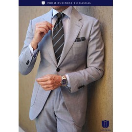 HISDERN A3-02 Formal Necktie Set, Men's, Brown, Striped, Tie Clip, 3-Piece Set, Job Hunting, School Entrance Ceremony, Coming-of-Age Ceremony, Gift