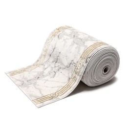 Well Woven Custom Size Hallway Stair Runner - Choose Your Length - Fairmont Collection Lezlee Ivory Gold Abstract Marble Border 26 Inches Wide x 5 Feet Long Runner (26" x 5' Runner)