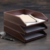 Gallaway Leather Letter Tray Desk Organizer - Paper Tray for