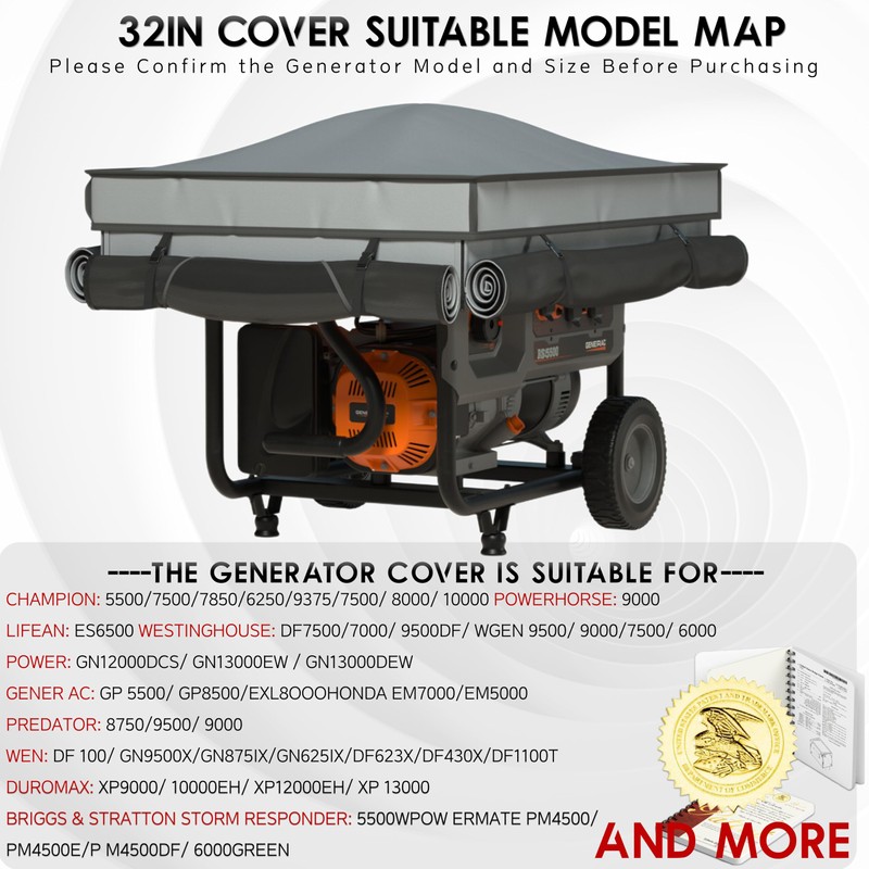 Generator Covers While Running, Waterproof Heavy Duty Generator Tent, 1680D+210D