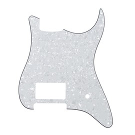 ROZILO 11 Hole ST/Strat Style One Humbucker Guitar Pickguard For USA/Mexico Fender Tom Delonge Strat Electric Guitar White Pearl