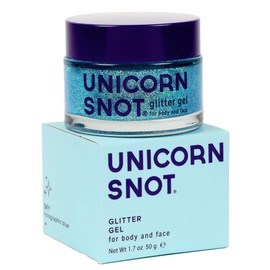 UNICORN SNOT Unicorn Snot Face & Body Glitter Gel - Cosmetic-Grade Holographic Glitter - Stocking Stuffers for Women, Gifts for Teen Girls - Safe for Face, Easy Application & Removal - Blue Glitter, 1.7oz (Sky)