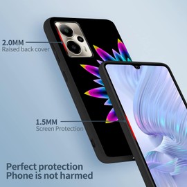 Tuxiwei 9H Tempered Glass Screen Protectors For Cricket Outlast 5G/AT&T Motivate Pro 5G, With Outlast 5G Case TPU Slim Lightweight [Floral Pattern Flower Colorful Mandala Painting] Soft Case For Girls