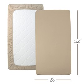 100% Organic Cotton Muslin Fitted Crib Sheet - Fits standard Crib and Toddler Bed Mattress Size - Latte Light Brown - Nora's Nursery