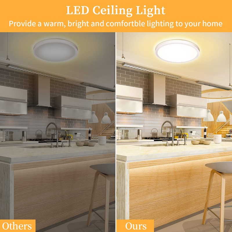 Ceiling Light LED Ceiling Light Flat Round Warm White 18
