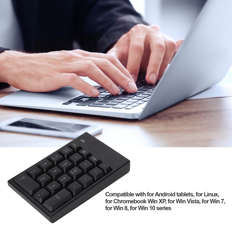 Number Pad 2.4GHz Wireless 22 Keys Delay Free Portable Black