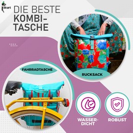 Ikuri Bicycle Bag / Backpack Combination Bicycle Backpack Made of Oilcloth for Pannier Rack Pannier Bag Waterproof for Women, capullo