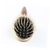 Healvian 1pc Oval Boar Bristle Hair Brush Handle Anti-static Massage