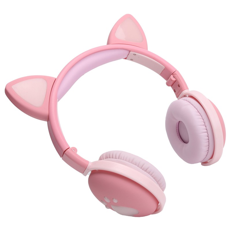 Cute Cat Ear Glowing Wireless Bluetooth Headphone HIFI Sports Folding