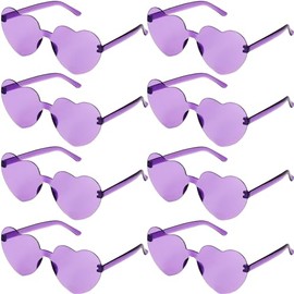 Virtue morals 8 Pair Heart Shaped Sunglasses for Women, Heart Glasses, Heart Sunglasses, Purple