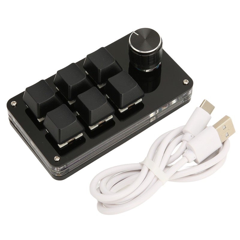 6 Key Mini Keypad with Knob USB DIY Programmable Keyboard