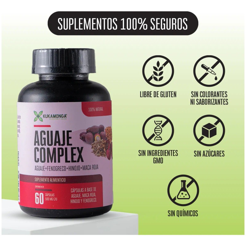 Aguaje Complex 60 Cpsulas - Fenogreco Hinojo Maca Roja Sin