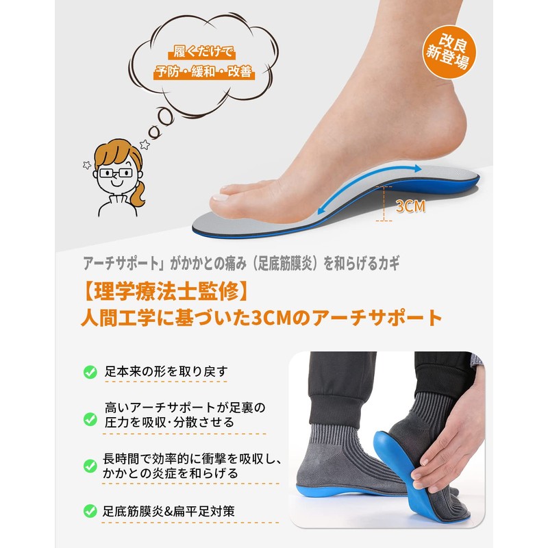 Prolife Insole Shock Absorption [Physical The Supervision] Heel Insole Arch