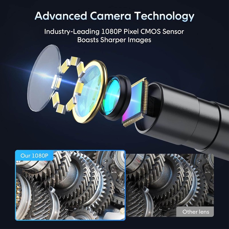Endoscope Camera 4.3 Inch HD 1080P Inspection Snake Camera with