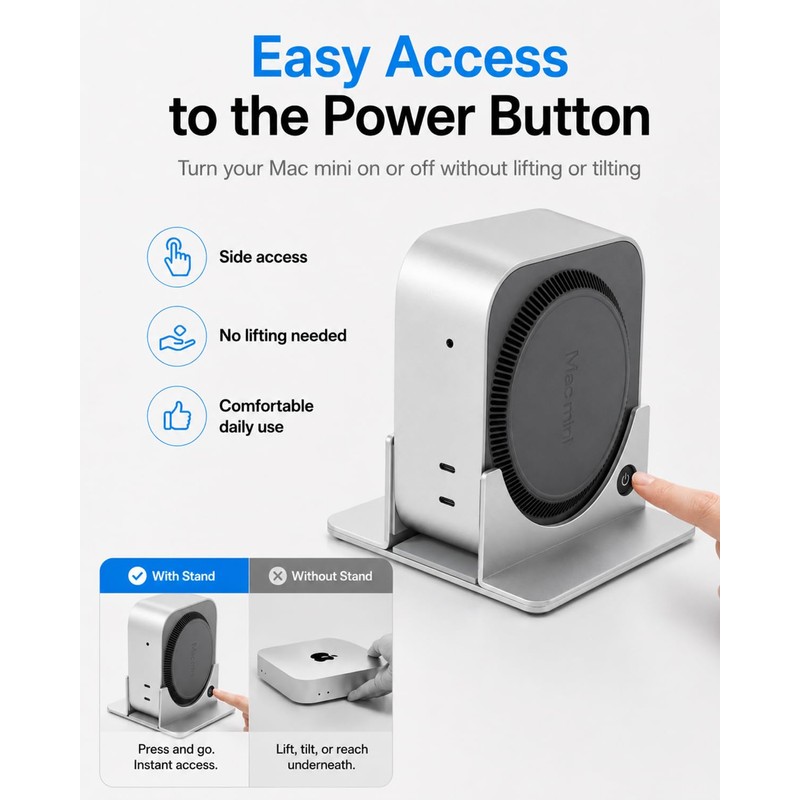 SNANSHI Supporto da scrivania verticale per Mac mini M4, design