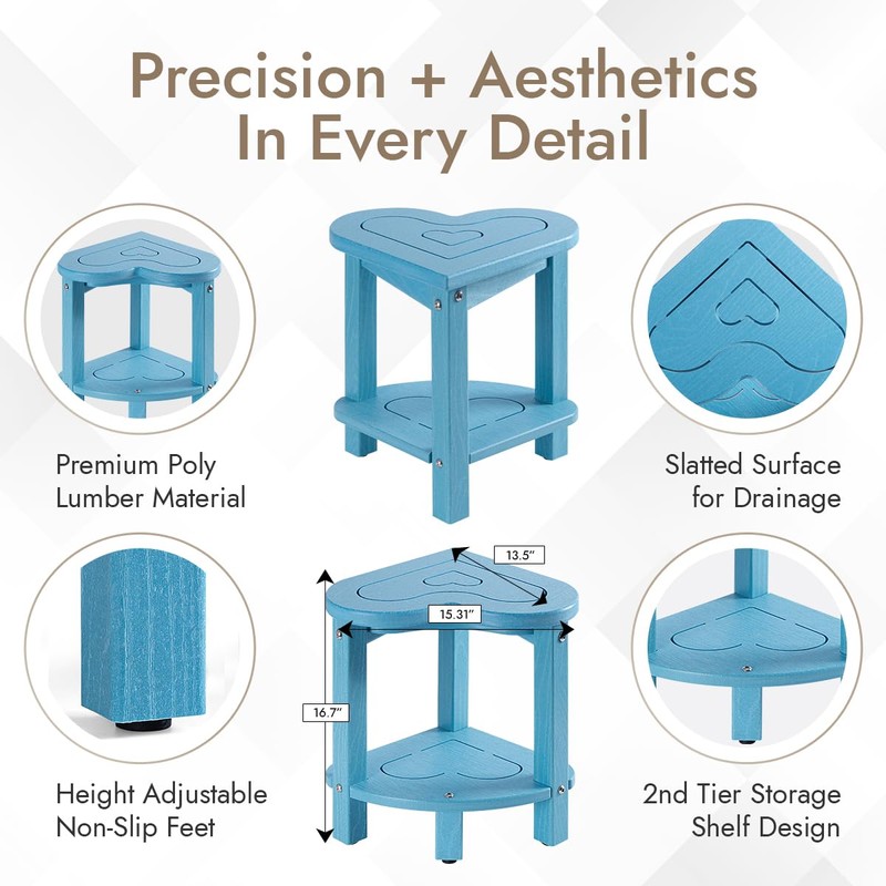 UHA Corner Shower Stool for Shaving Legs， HDPE Waterproof Bathroom