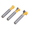 3Pcs Keyhole Router Bits Set 1/4in Shank T Slot Routers