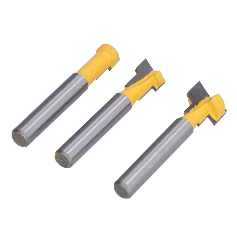 3Pcs Keyhole Router Bits Set 1/4in Shank T Slot Routers