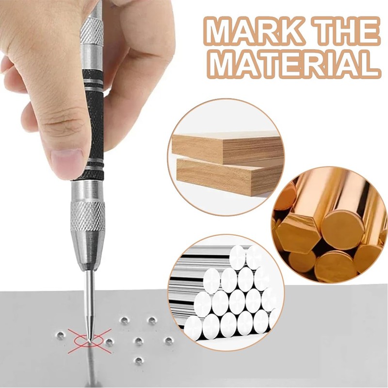 XUKZIMA 1 Pcs Automatic Center Punch, 5" Spring Loaded Center