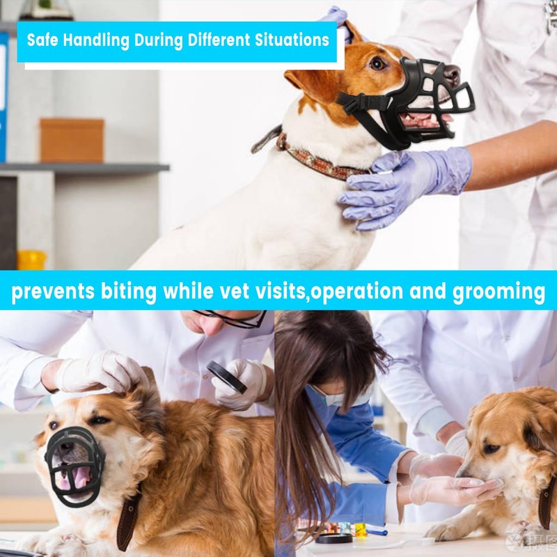 OKKIC Basket Muzzle Allows Panting Drinking - Anti Biting Chewing,