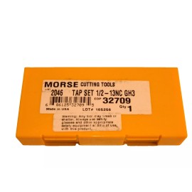 Morse Cutting Tools 1/2-13 NC TAP SET 3 Piece HSS Taper Plug Bottoming Ground Made In USA MCT 32709