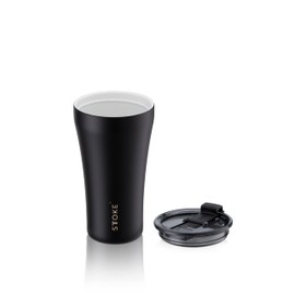 Stoke S12 Sustainable Cup Tumbler, 12 oz, L, Sealed Lid, Luxe Black, L, 12.8 fl oz (355 ml)