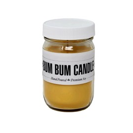 Bum Bum Candle ~ All Natural Premium Soy and Coconut Wax Blend ~ Brazilian Fragrance ~ Bum Bum Cream ~ by S&M Candle Factory (12oz Glass Jar)