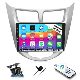 UNITOPSCI 1G+32G Android Car Radio for Hyundai Accent Solaris Verna Reina 2010-2016, 9” IPS Touchscreen Wireless MirrorLink Car Stereo, GPS Navigation, Bluetooth/WiFi/FM/RDS, Backup Camera/SWC/MIC