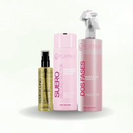 Platinum Dos Fases Hidratante Capilar, Desenredante y Termoprotector, 320gr, Rosa