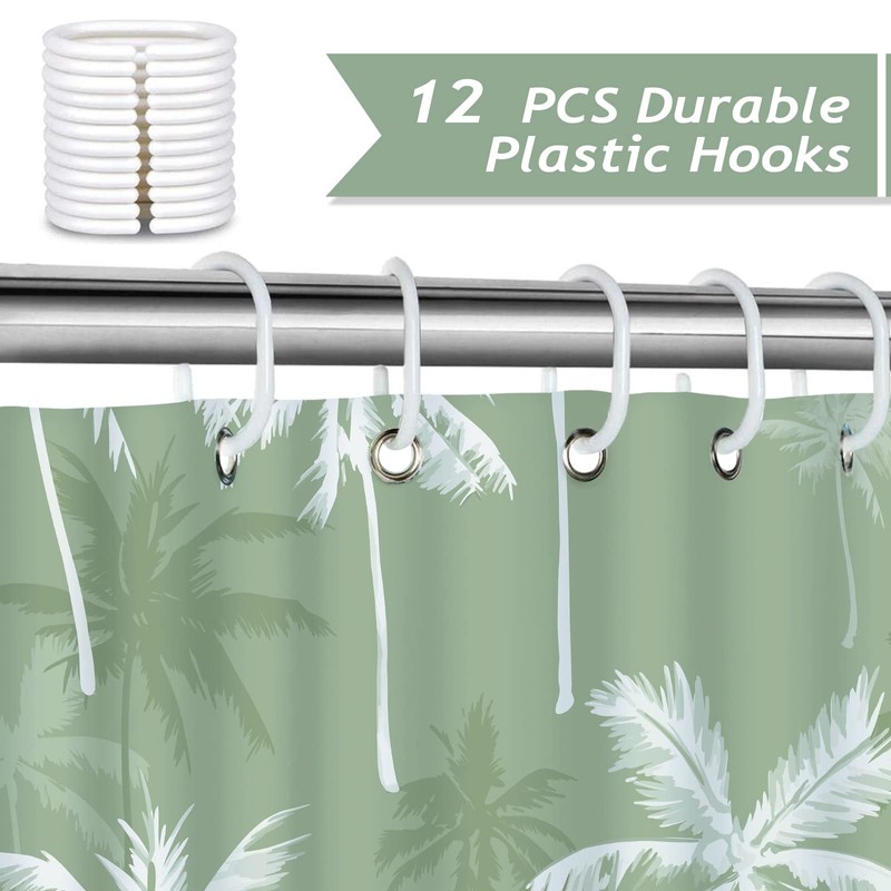 Bonhause Tropical Palm Tree Shower Curtain 72 x 72 Inch