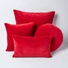 Homescapes Velvet Cushion Cover, Red, Soft Decorative Cushion Cover 40