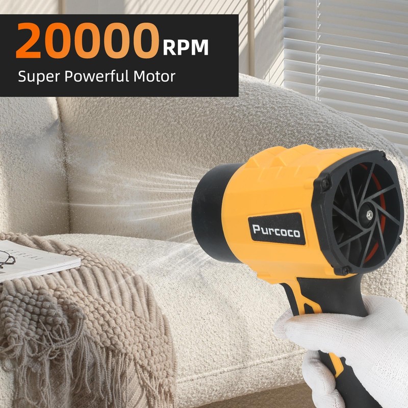 PURCOCO Cordless Leaf Blower Handheld, Jet Dry Mini Blower with