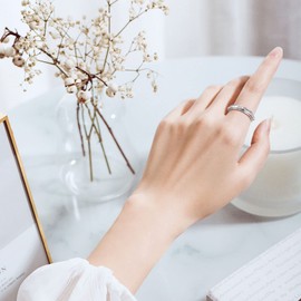 Spinner Ring S925 Sterling Silver Fidget Anxiety Worry Inspirational Band Fidget Relieving Boredom ADHD Autism Rings for Men Women Teens (Fear Not, 9)