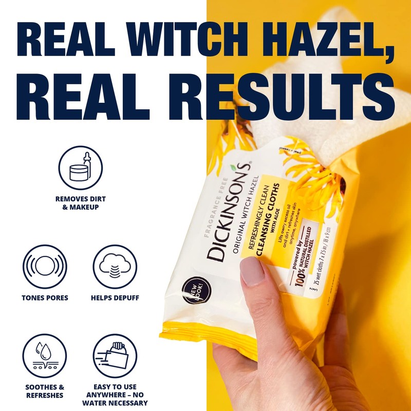 Dickinson's Dickinson's Witch Hazel Refreshingly Clean Cleansing Cloths with Aloe,