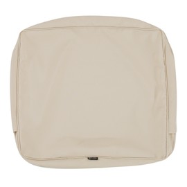 Classic Accessories Montlake Water-Resistant 25 x 18 x 4 Inch Outdoor Back Cushion Slip Cover, Patio Furniture Cushion Cover, Antique Beige, Patio Furniture Cushion Covers